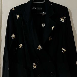 Zara office long sleeve coat